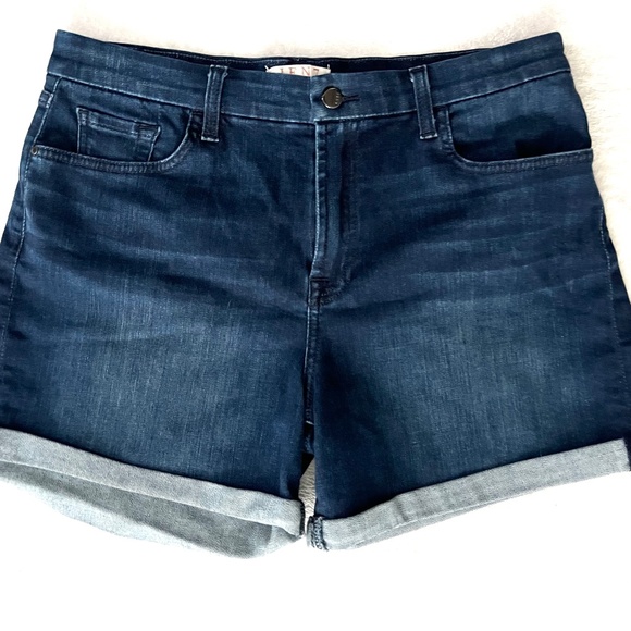 Jen 7 By 7 For All Mankind Blue Denim Zippered Pocketed Rolled-cuff High Size 12 - Picture 2 of 10